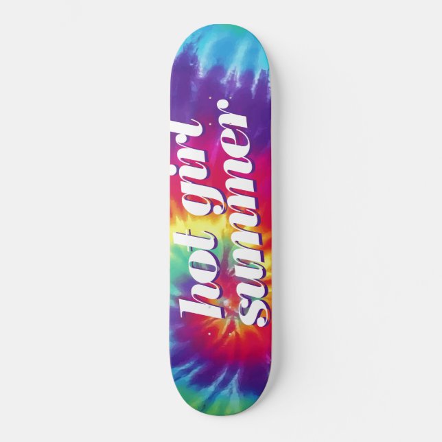 Hett Girl Summer Rosa Blue Tie Dye Skateboard (Framsida)