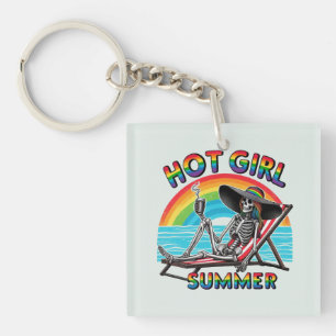 Hett Girl Summer Skeleton Retro Beach Design