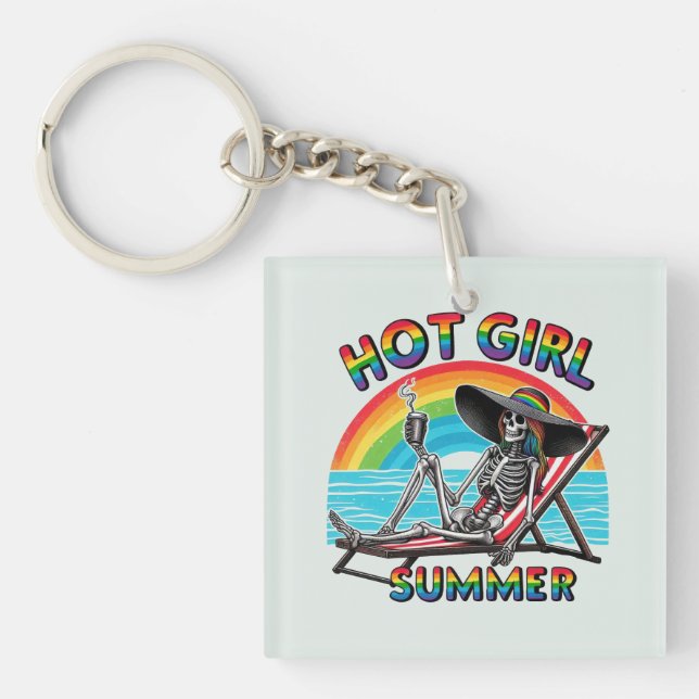 Hett Girl Summer Skeleton Retro Beach Design (Framsidan)