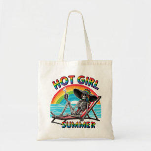 Hett Girl Summer Skeleton Retro Beach Design Tygkasse