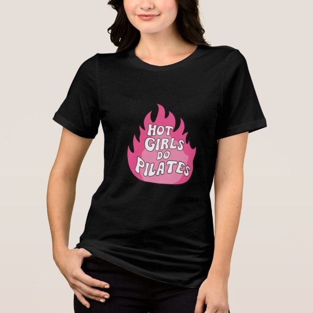 Hett Girls Do Pilates Sticker T Shirt (Framsida)