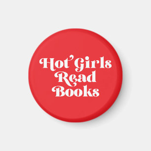 Hett Girls Read Bokar Magnet