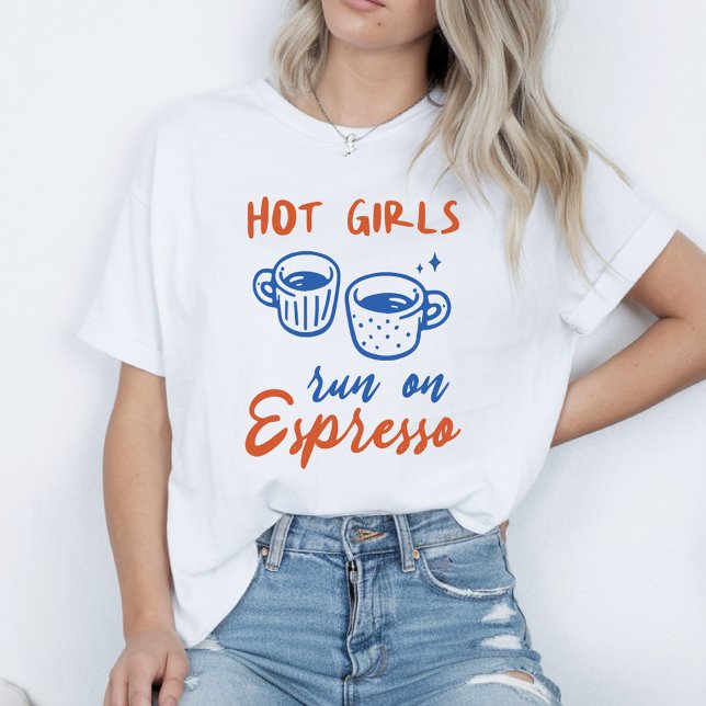 Hett Girls Springa på Espresso T Shirt (Skapare uppladdad)