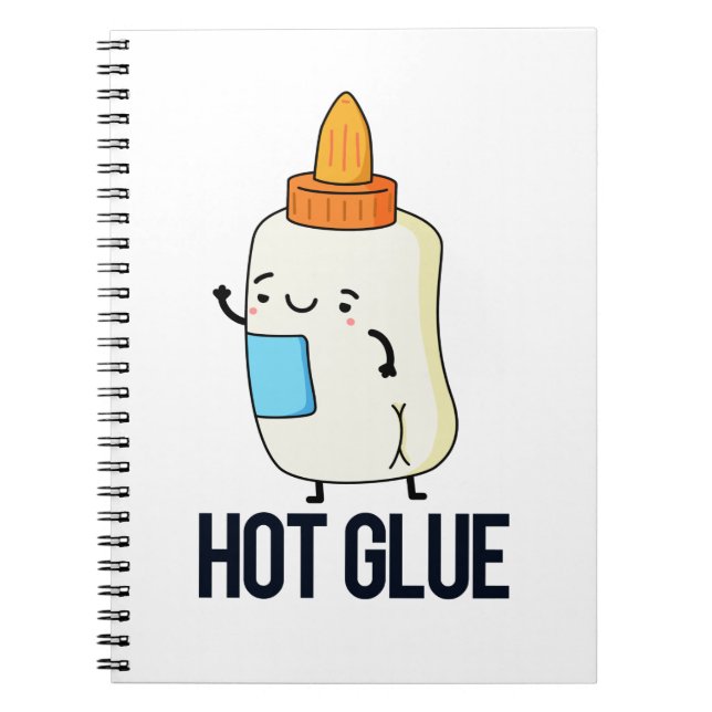 Hett Glue Funny Pun Anteckningsbok (Framsidan)