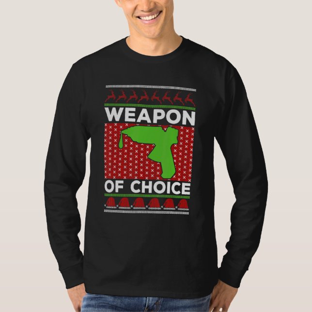 Hett Glue Gun Pistol Ugly jul Sweater Crafter T Shirt (Framsida)
