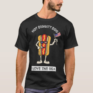 Hett gräddhund juli 4 patriotisk grillfest Picknic T Shirt