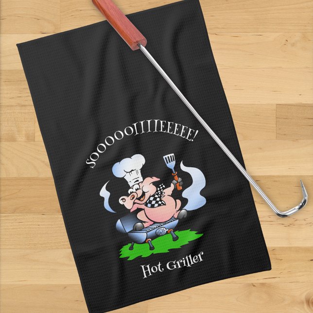 Hett Griller Gris Smoker Black Kökshandduk (Skapare uppladdad)