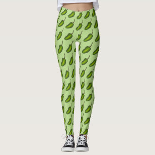 Hett Grönt Jalapeño Pepper Jalapenos Foodie Leggin Leggings