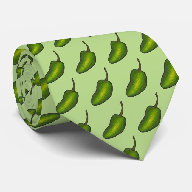 Hett Grönt Jalapeño Pepper Peppers Jalapenos Tie Slips (Rullad)