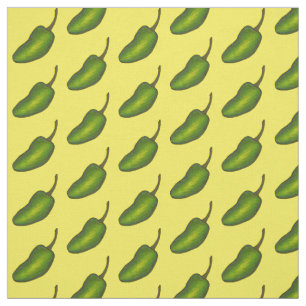 Hett Grönt Jalapeño Pepper Vegetable Veggie Skriv Tyg