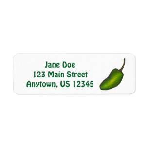 Hett Grönt Jalapeno Spicy Pepper Peppers Labels Returadress Etikett