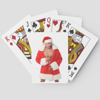 Hett Guy Poses Sexy Santa Hat Outfit Casinokort