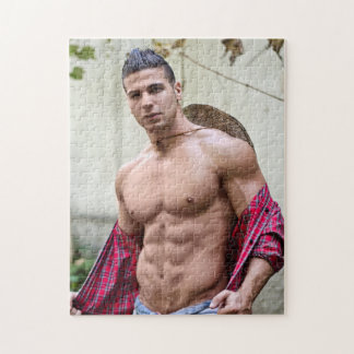Hett Guy Sexy Bare Chest Open Shirt Hunk Pussel