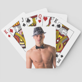 Hett Guy Sexy Shirtless Bow Tie Muscle Man Hunk Casinokort