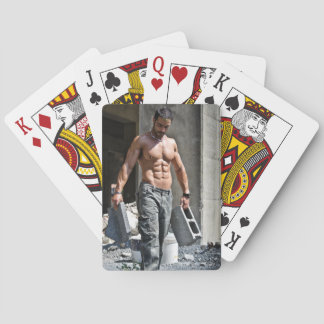 Hett Guy Sexy Shirtless Construction Worker Muscle Casinokort
