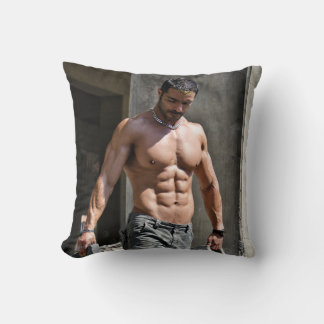 Hett Guy Sexy Shirtless Construction Worker Muscle Kudde