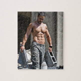 Hett Guy Sexy Shirtless Construction Worker Muscle Pussel