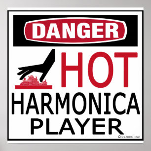 Hett Harmonica Player Poster