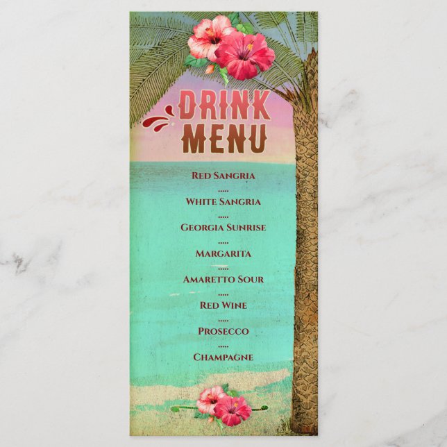 Hett Havana Nights Drink Menu Card Meny (Framsida)