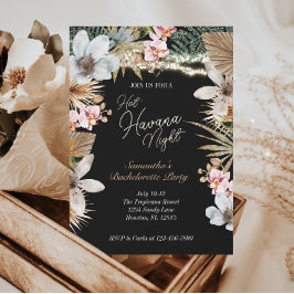 Hett Havana Nights Tropical Cuban Bachelorette Inbjudningar