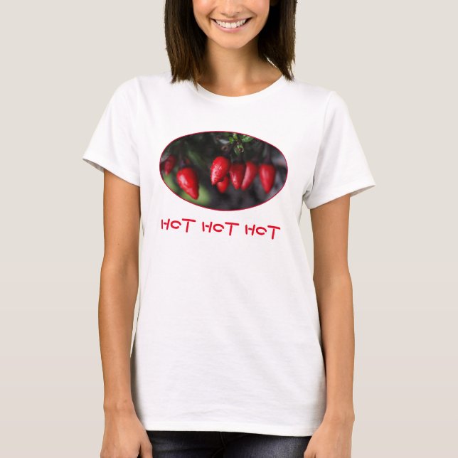 hett hett hett Red chili peppers plant T Shirt (Framsida)