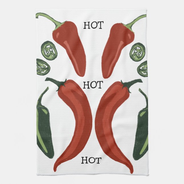 HETT HETT HETT Spicy chiles jalapeno Kökshandduk (Vertikal)