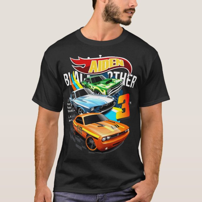 Hett Hjul Birthday T Shirt, Hett Hjul Tema Part Shirt (Framsida)