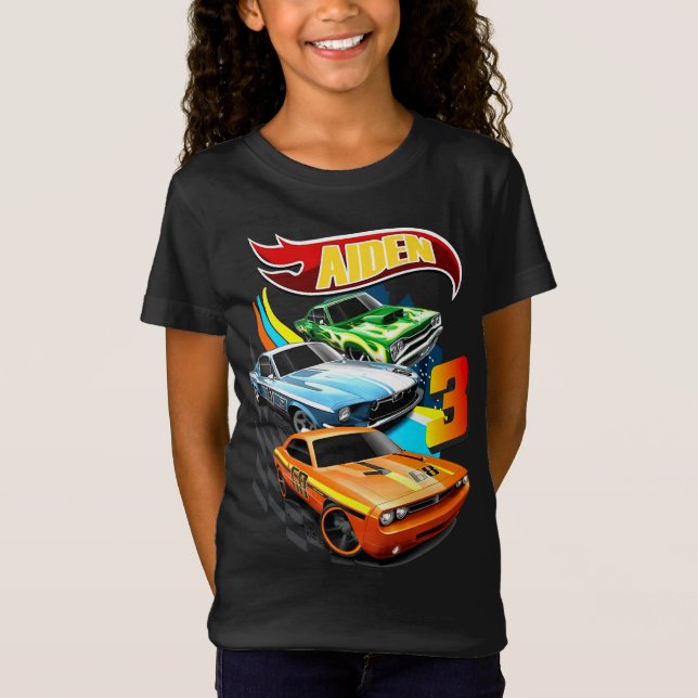 Hett Hjul Birthday T Shirt, Hett Hjul Tema Part Shirt (Framsida)