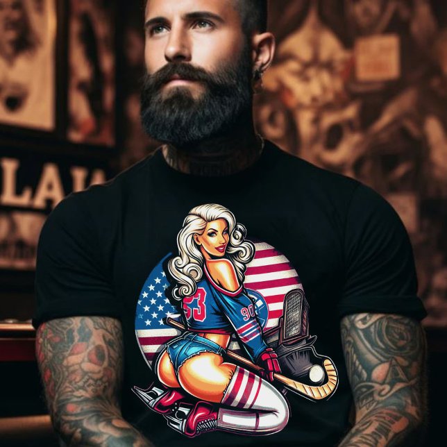 Hett Hockey Girl T Shirt (Skapare uppladdad)