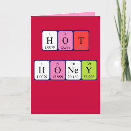 Hett Honung periodiskt bord Valentine-kort Helgkort