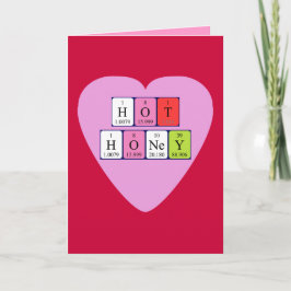 Hett Honung periodiskt bord Valentine-kort Helgkort