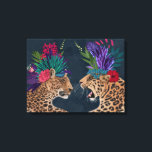 Hett House Leopards | Ett par Canvastryck<br><div class="desc">Den här utskriften innehåller ett par cheetahs i blommigtens huvudgarb | Efter Fab-Funky. Bild-ID: 192444GG</div>