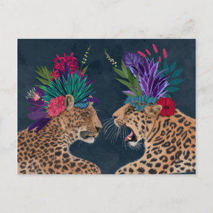 Hett House Leopards   Ett par Vykort