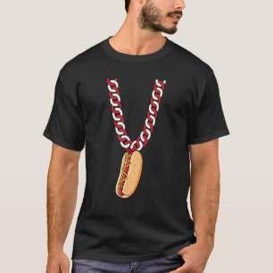 Hett Hund 4:e juli Lilla Necklace Patriotic Food T Shirt