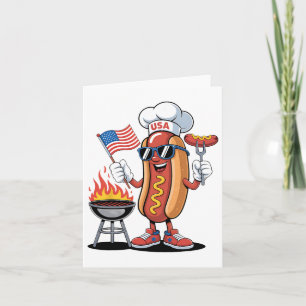 Hett Hund 4:e juli: Lustigt Patriotic Bbq Hett Hun Kort