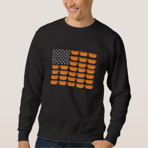 Hett Hund American Flagga Lång Ärmad Tröja