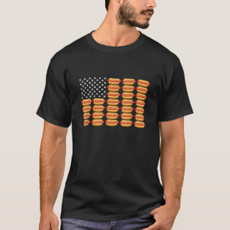 Hett Hund Amerikanska Flagga 4 juli Patriotic Summ T Shirt