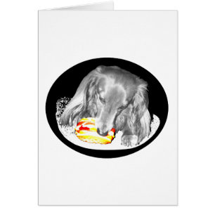 Hett Hund attackerar Cheeseburger, nyheter på Elva Hälsningskort