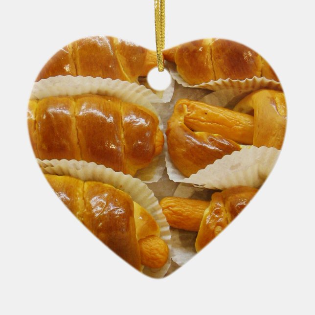 Hett Hund Cake ... Asiatisk dessert Julgransprydnad Keramik (Framsidan)