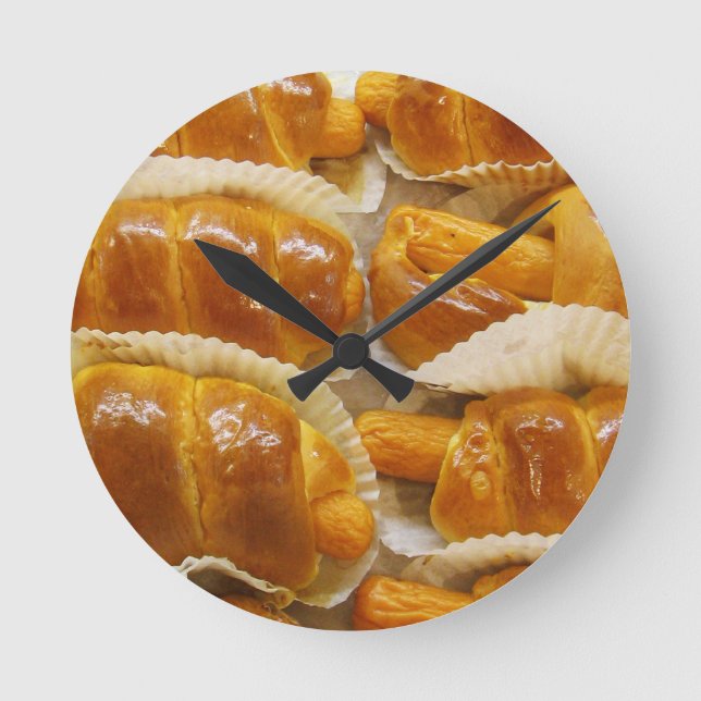 Hett Hund Cake ... Asiatisk dessertmat Rund Klocka (Framsida)