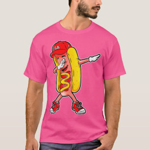 Hett hund Dabbing T shirt Funny Meme Hotdog Merica