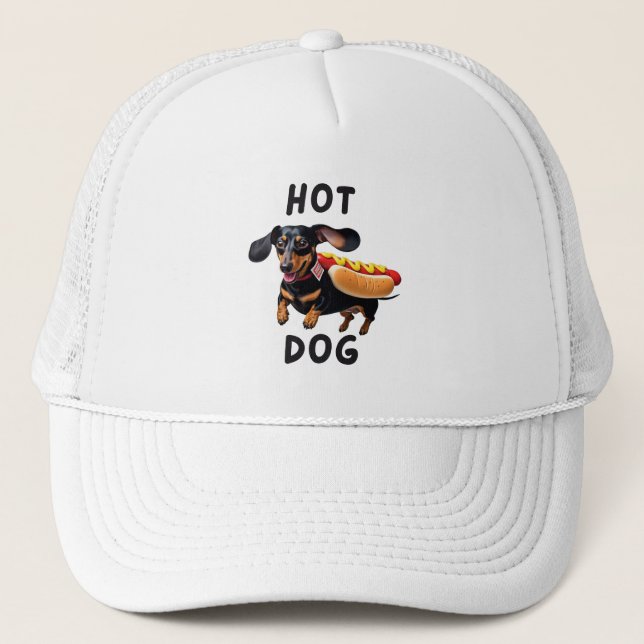 Hett Hund Dachshund Cap - Rolig hund Älskare Hat Keps (Framsida)