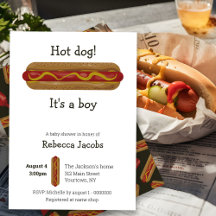 Hett hund! Det är en inbjudan till babybabyskor.