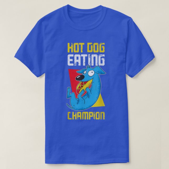 Hett Hund Eating Champion Funny Hett Hund T Shirt (Design framsida)