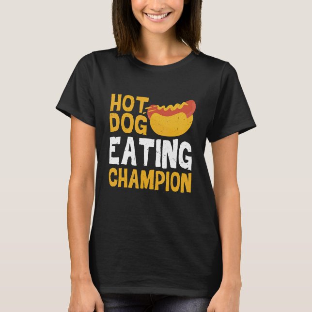 Hett Hund Eating Champion T Shirt (Framsida)