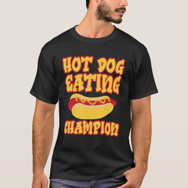 Hett Hund Eating Champion T Shirt (Framsida)