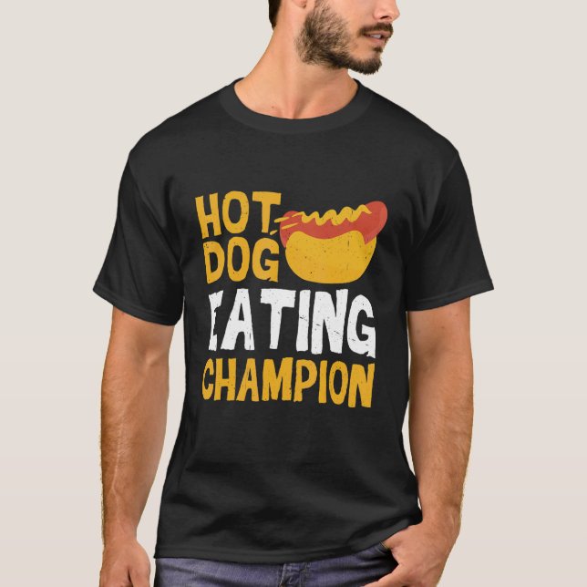 Hett Hund Eating Champion T Shirt (Framsida)