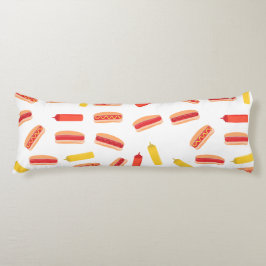 Hett Hund Fast Food BBQ Mönster Kroppskudde