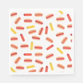 Hett Hund Fast Food BBQ Mönster Pappersservett