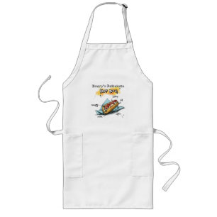 Hett Hund Food Art Personlig Grilling Apron Långt Förkläde